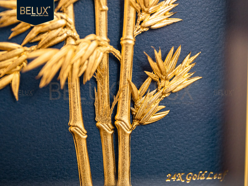 Tranh Tre Xanh Việt Nam Dát Vàng Kt 20x20cm